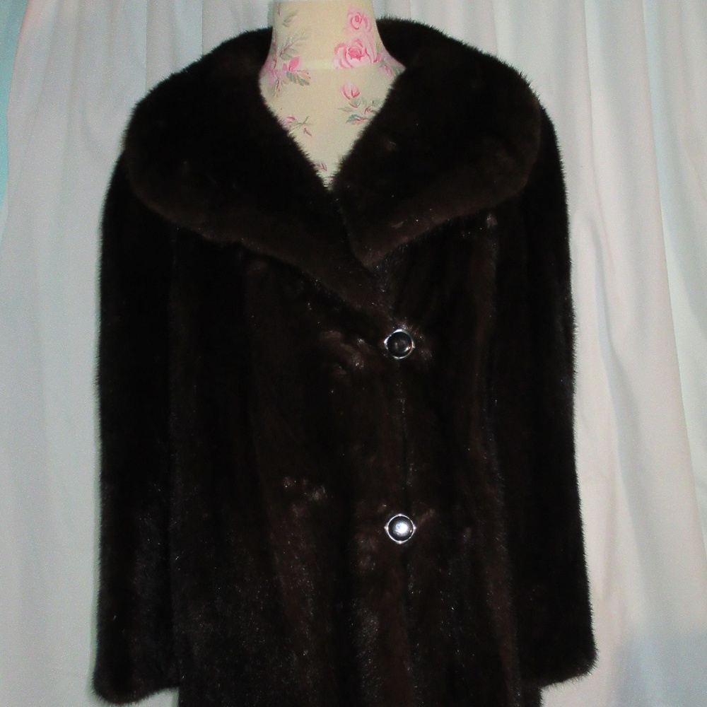 Vtg Mahogany Male Mink Fur Coat by Zinman Furs 3/4